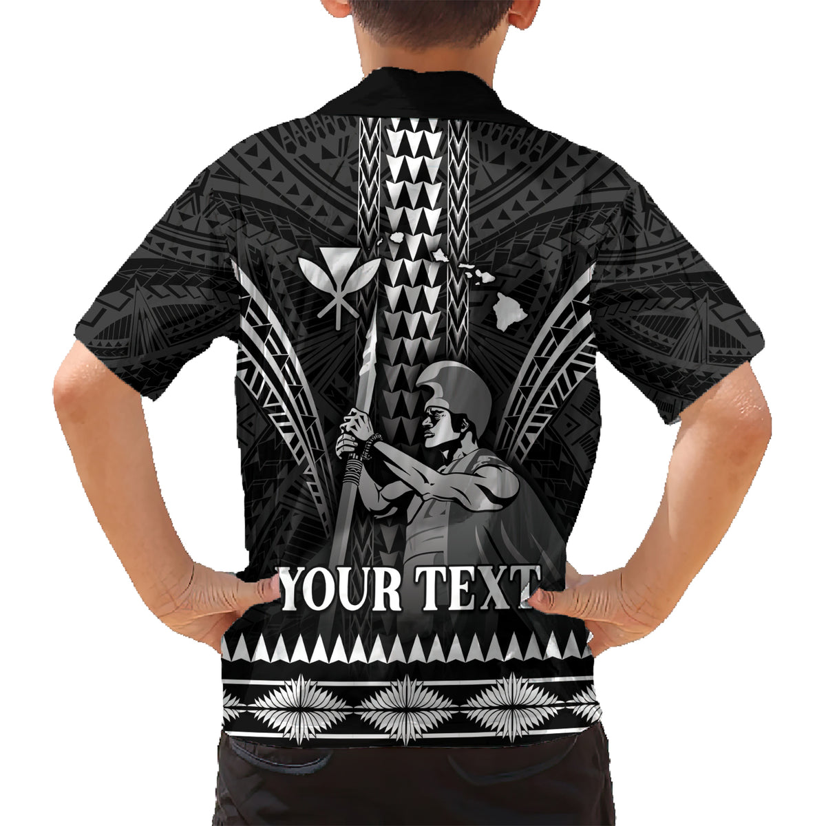 Personalised Hawaii Happy King Kamehameha Day Family Matching Short Sleeve Bodycon Dress and Hawaiian Shirt Kakau Pattern LT05 - Polynesian Pride
