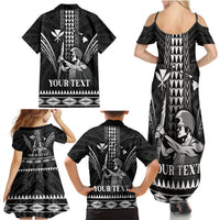 Personalised Hawaii Happy King Kamehameha Day Family Matching Summer Maxi Dress and Hawaiian Shirt Kakau Pattern LT05 - Polynesian Pride