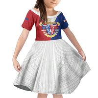 Personalised Philippines Independence Day Family Matching Off Shoulder Maxi Dress and Hawaiian Shirt Maligayang Araw ng Kalayaan Filipino Carabao LT05 Daughter's Dress Red - Polynesian Pride