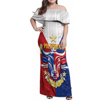 Personalised Philippines Independence Day Family Matching Off Shoulder Maxi Dress and Hawaiian Shirt Maligayang Araw ng Kalayaan Filipino Carabao LT05 Mom's Dress Red - Polynesian Pride