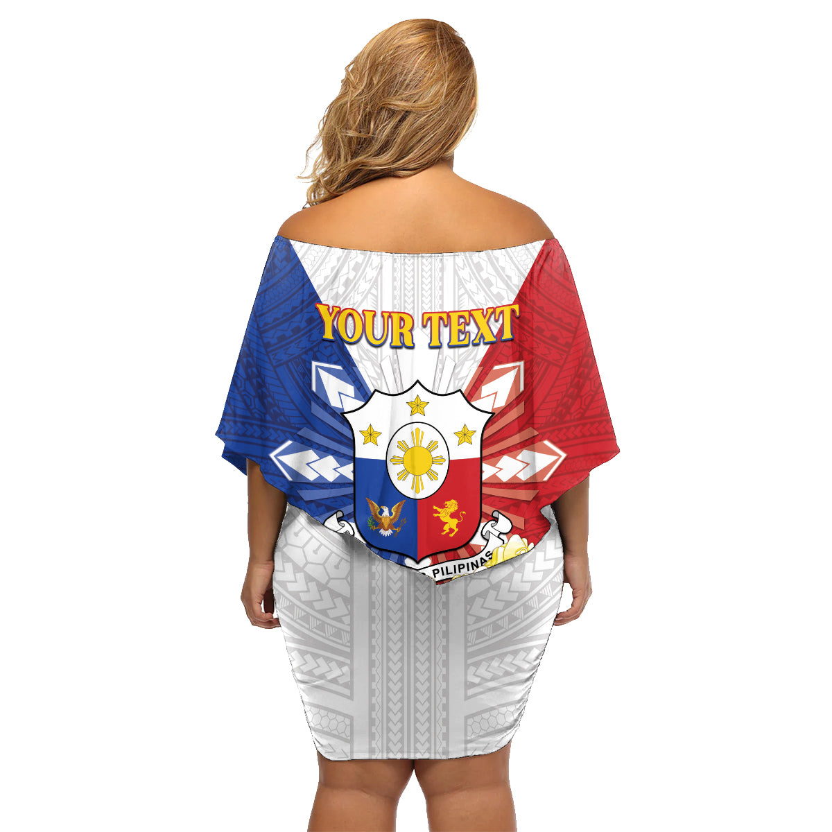 Personalised Philippines Independence Day Family Matching Off Shoulder Short Dress and Hawaiian Shirt Maligayang Araw ng Kalayaan Filipino Carabao LT05 - Polynesian Pride