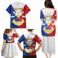 Personalised Philippines Independence Day Family Matching Puletasi and Hawaiian Shirt Maligayang Araw ng Kalayaan Filipino Carabao LT05 - Polynesian Pride