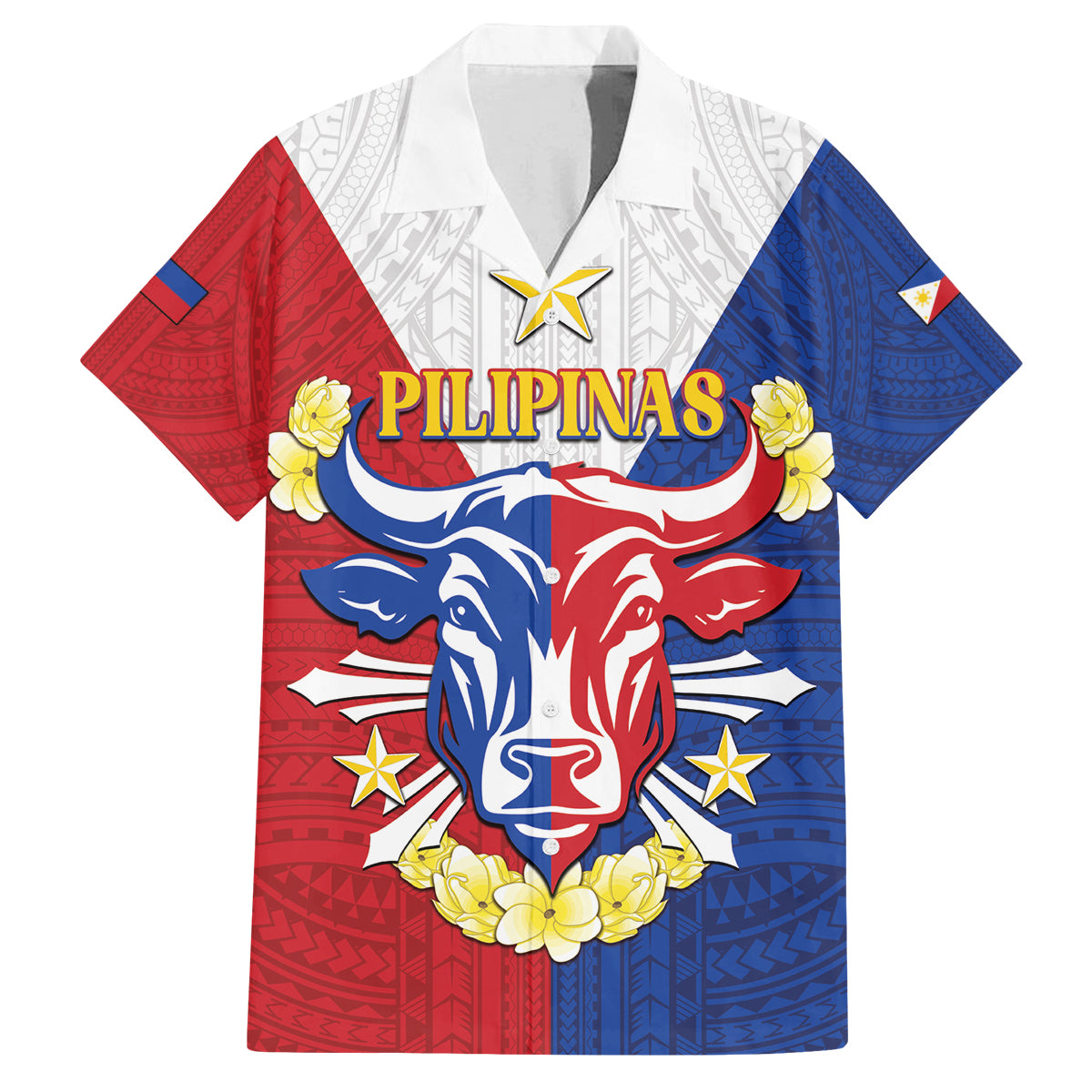 Personalised Philippines Independence Day Family Matching Puletasi and Hawaiian Shirt Maligayang Araw ng Kalayaan Filipino Carabao LT05 Dad's Shirt - Short Sleeve Red - Polynesian Pride