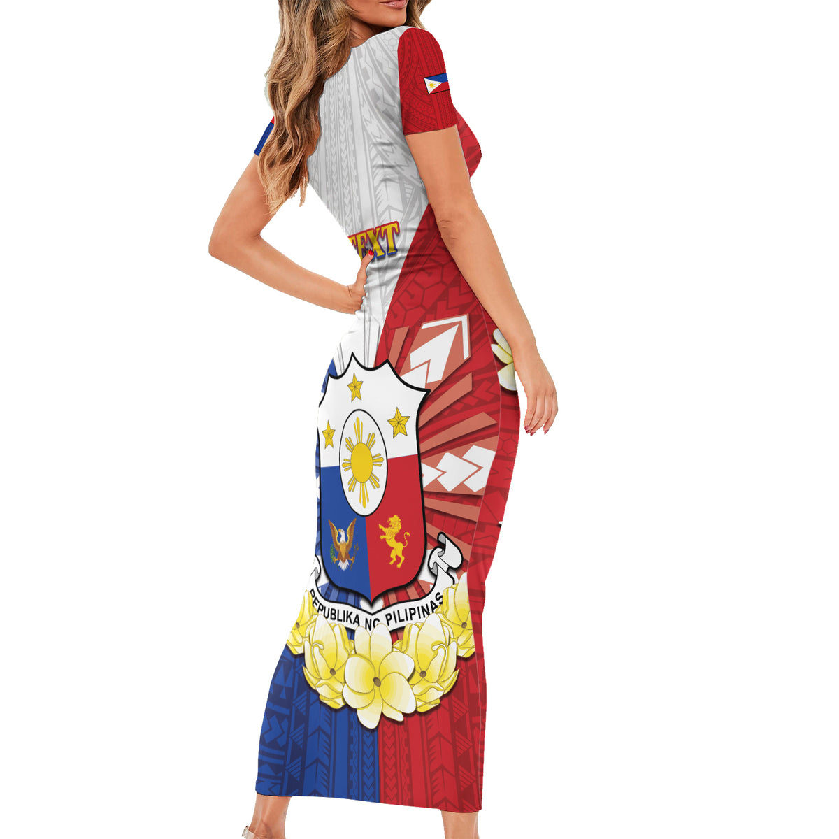 Personalised Philippines Independence Day Family Matching Short Sleeve Bodycon Dress and Hawaiian Shirt Maligayang Araw ng Kalayaan Filipino Carabao LT05 - Polynesian Pride