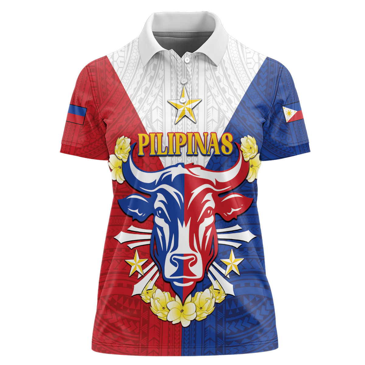Personalised Philippines Independence Day Women Polo Shirt Maligayang Araw ng Kalayaan Filipino Carabao LT05 Female Red - Polynesian Pride