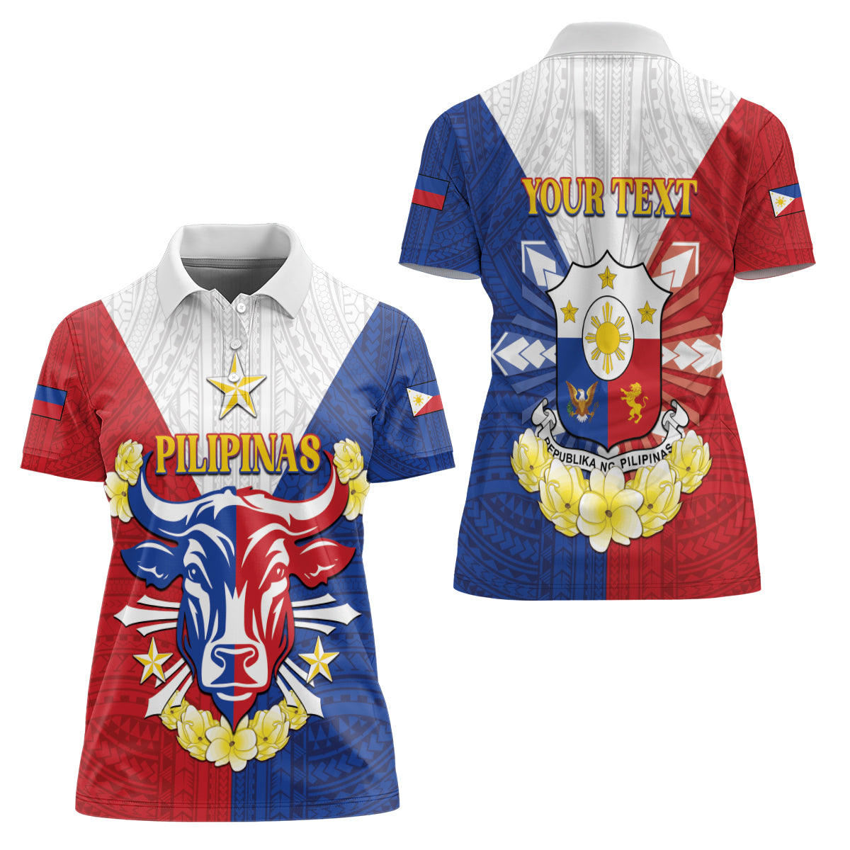 Personalised Philippines Independence Day Women Polo Shirt Maligayang Araw ng Kalayaan Filipino Carabao LT05 - Polynesian Pride