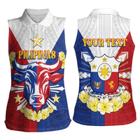 Personalised Philippines Independence Day Women Sleeveless Polo Shirt Maligayang Araw ng Kalayaan Filipino Carabao