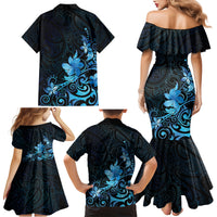 Matariki New Zealand Family Matching Mermaid Dress and Hawaiian Shirt Maori Pattern Blue Galaxy LT05 - Polynesian Pride