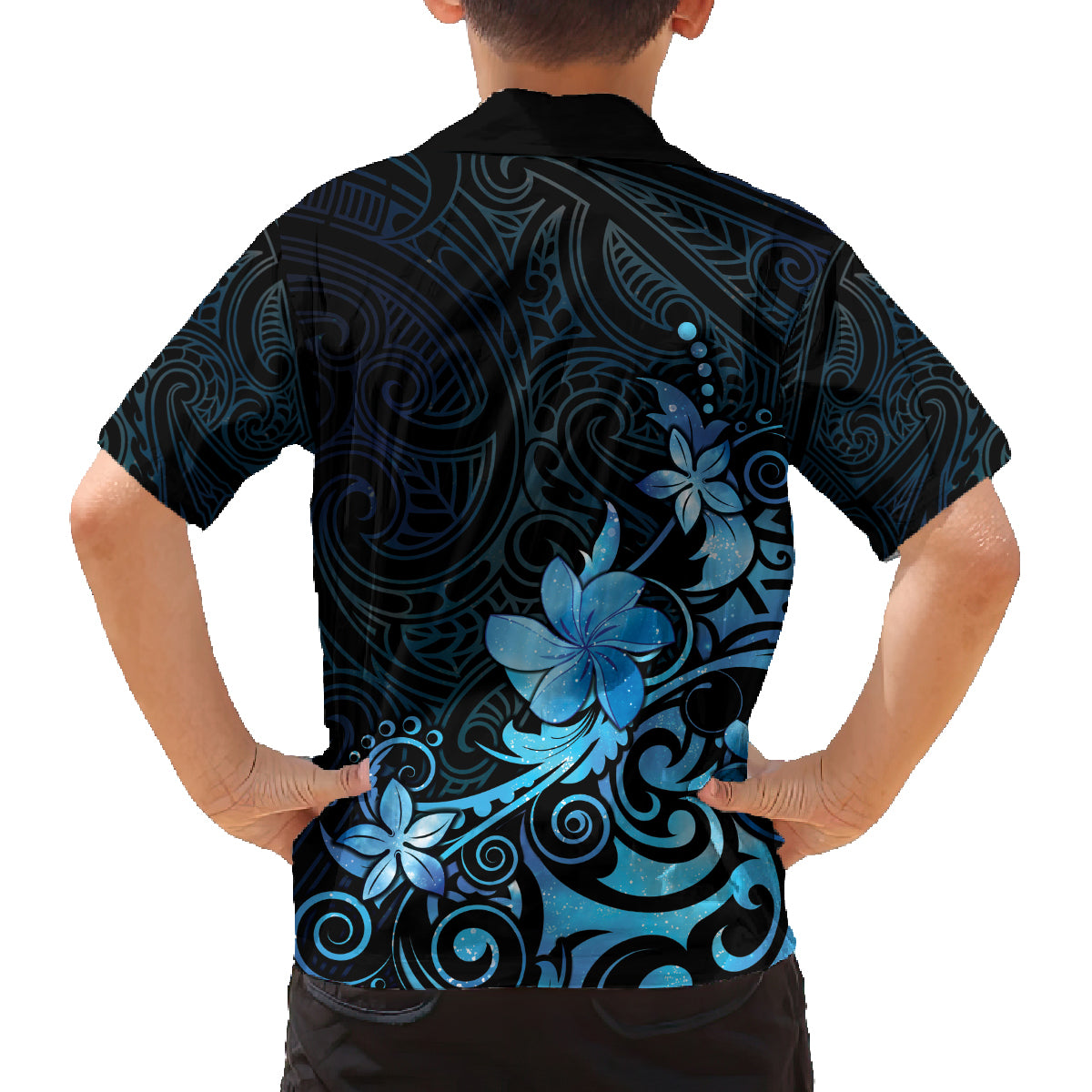 Matariki New Zealand Family Matching Tank Maxi Dress and Hawaiian Shirt Maori Pattern Blue Galaxy LT05 - Polynesian Pride