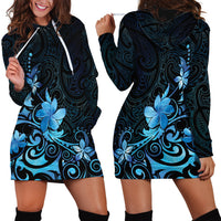 Matariki New Zealand Hoodie Dress Maori Pattern Blue Galaxy LT05 - Polynesian Pride