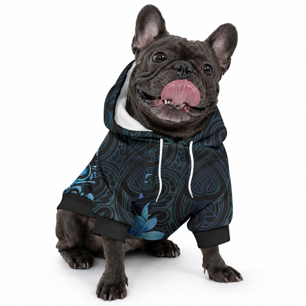 Matariki New Zealand Pet Hoodie Maori Pattern Blue Galaxy LT05 - Polynesian Pride