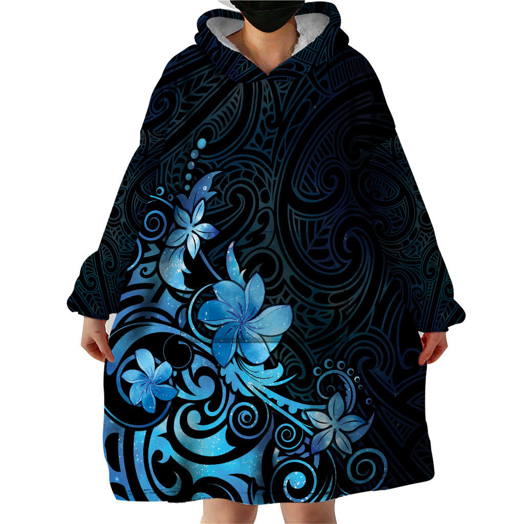 Matariki New Zealand Wearable Blanket Hoodie Maori Pattern Blue Galaxy LT05 - Polynesian Pride