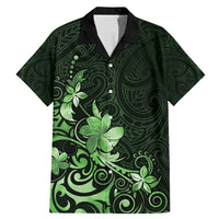 Matariki New Zealand Family Matching Mermaid Dress and Hawaiian Shirt Maori Pattern Green Galaxy LT05 Dad's Shirt - Short Sleeve Green - Polynesian Pride