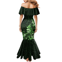 Matariki New Zealand Family Matching Mermaid Dress and Hawaiian Shirt Maori Pattern Green Galaxy LT05 - Polynesian Pride