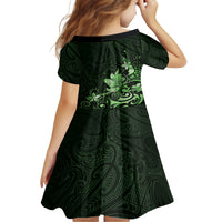 Matariki New Zealand Family Matching Summer Maxi Dress and Hawaiian Shirt Maori Pattern Green Galaxy LT05 - Polynesian Pride