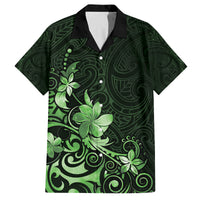 Matariki New Zealand Family Matching Tank Maxi Dress and Hawaiian Shirt Maori Pattern Green Galaxy LT05 Dad's Shirt - Short Sleeve Green - Polynesian Pride
