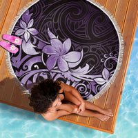 Matariki New Zealand Beach Blanket Maori Pattern Purple Galaxy