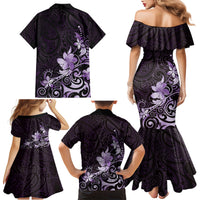 Matariki New Zealand Family Matching Mermaid Dress and Hawaiian Shirt Maori Pattern Purple Galaxy LT05 - Polynesian Pride