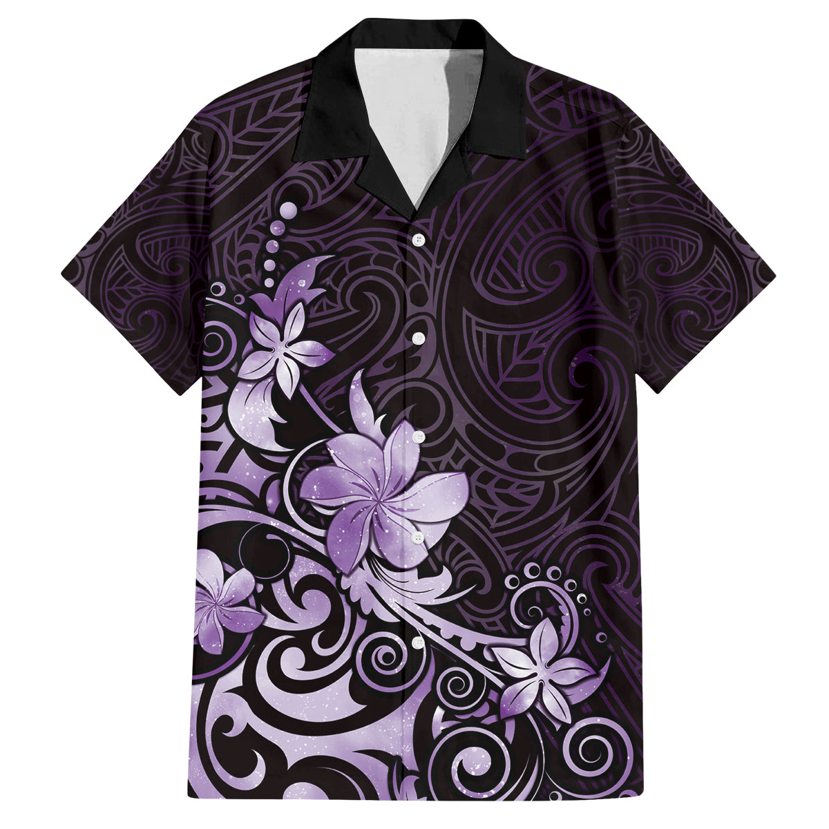 Matariki New Zealand Family Matching Off Shoulder Maxi Dress and Hawaiian Shirt Maori Pattern Purple Galaxy LT05 Dad's Shirt - Short Sleeve Purple - Polynesian Pride