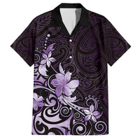 Matariki New Zealand Family Matching Off Shoulder Short Dress and Hawaiian Shirt Maori Pattern Purple Galaxy LT05 Dad's Shirt - Short Sleeve Purple - Polynesian Pride