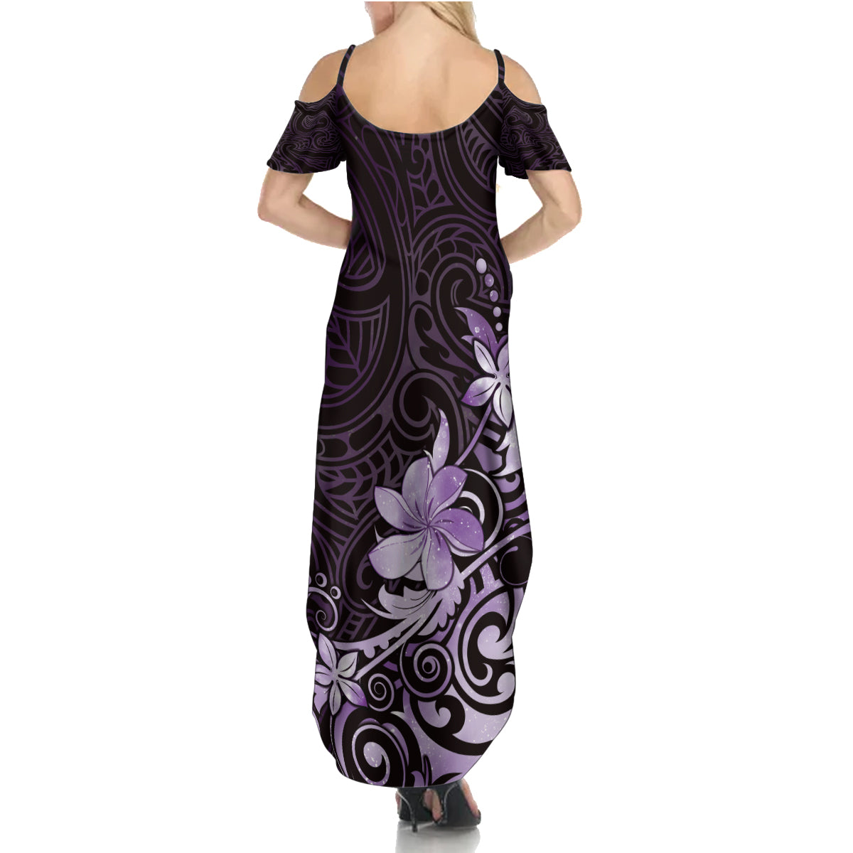Matariki New Zealand Family Matching Summer Maxi Dress and Hawaiian Shirt Maori Pattern Purple Galaxy LT05 - Polynesian Pride