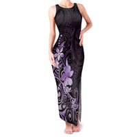 Matariki New Zealand Family Matching Tank Maxi Dress and Hawaiian Shirt Maori Pattern Purple Galaxy LT05 Mom's Dress Purple - Polynesian Pride