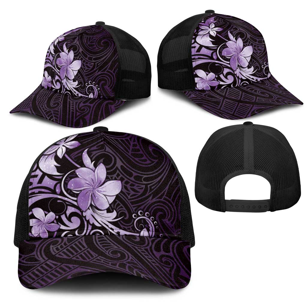 Matariki New Zealand Mesh Trucker Cap Maori Pattern Purple Galaxy
