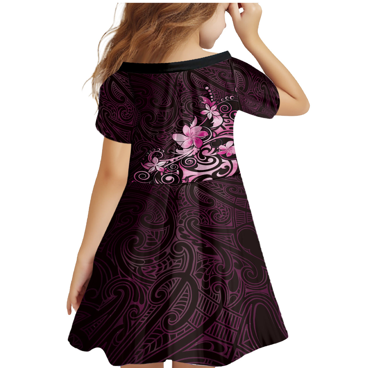 Matariki New Zealand Family Matching Mermaid Dress and Hawaiian Shirt Maori Pattern Pink Galaxy LT05 - Polynesian Pride
