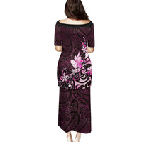 Matariki New Zealand Family Matching Puletasi and Hawaiian Shirt Maori Pattern Pink Galaxy