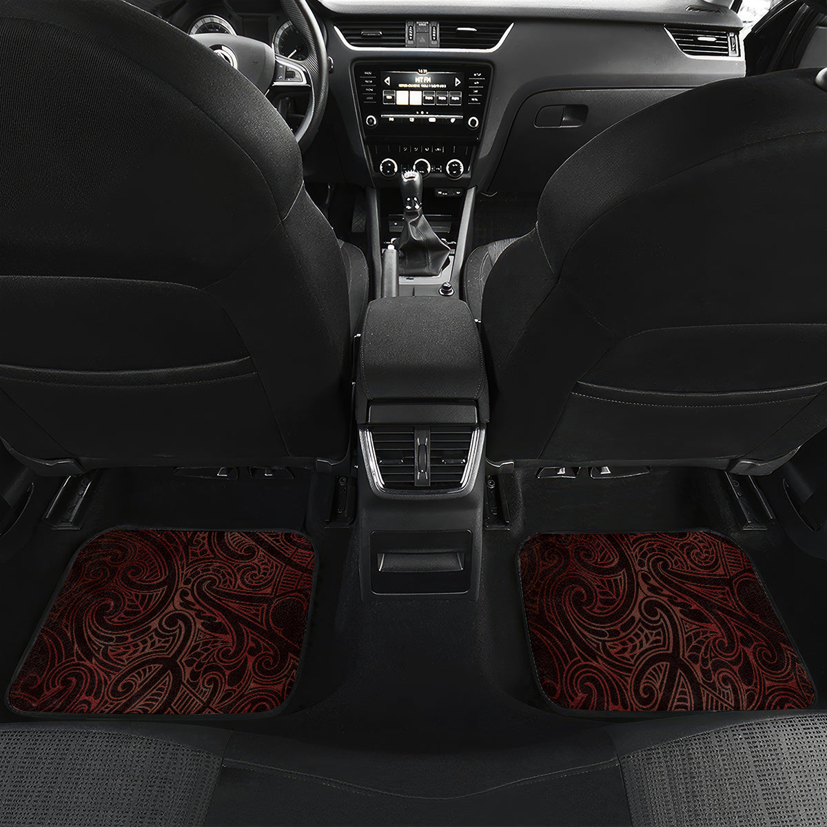 Matariki New Zealand Car Mats Maori Pattern Red Galaxy