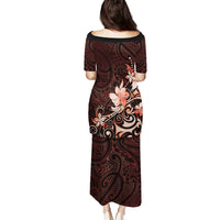 Matariki New Zealand Family Matching Puletasi and Hawaiian Shirt Maori Pattern Red Galaxy