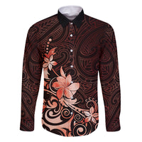 Matariki New Zealand Family Matching Tank Maxi Dress and Hawaiian Shirt Maori Pattern Red Galaxy LT05 Dad's Shirt - Long Sleeve Red - Polynesian Pride