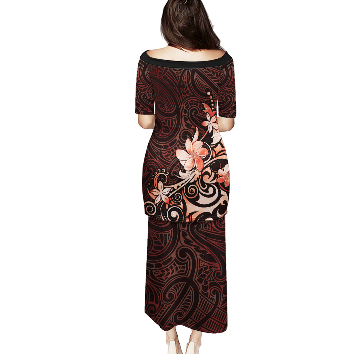 Matariki New Zealand Puletasi Maori Pattern Red Galaxy