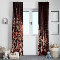 Matariki New Zealand Window Curtain Maori Pattern Red Galaxy