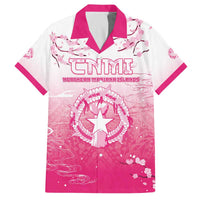 Personalized Sakura Marianas Family Matching Off The Shoulder Long Sleeve Dress and Hawaiian Shirt CNMI Seal