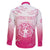 Personalized Sakura Marianas Family Matching Off The Shoulder Long Sleeve Dress and Hawaiian Shirt CNMI Seal