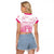 Personalized Sakura Marianas Raglan Cropped T Shirt CNMI Seal