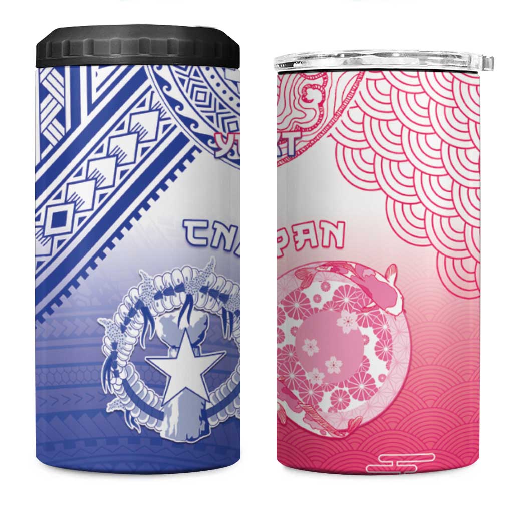 Custom Northern Mariana Islands And Japan Together 4 in 1 Can Cooler Tumbler