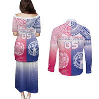 Custom Northern Mariana Islands And Japan Together Couples Matching Puletasi and Long Sleeve Button Shirt LT05 - Polynesian Pride