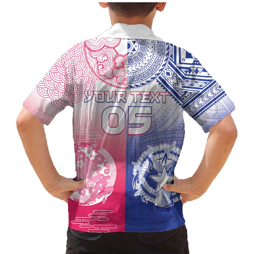 Custom Northern Mariana Islands And Japan Together Family Matching Mermaid Dress and Hawaiian Shirt LT05 - Polynesian Pride