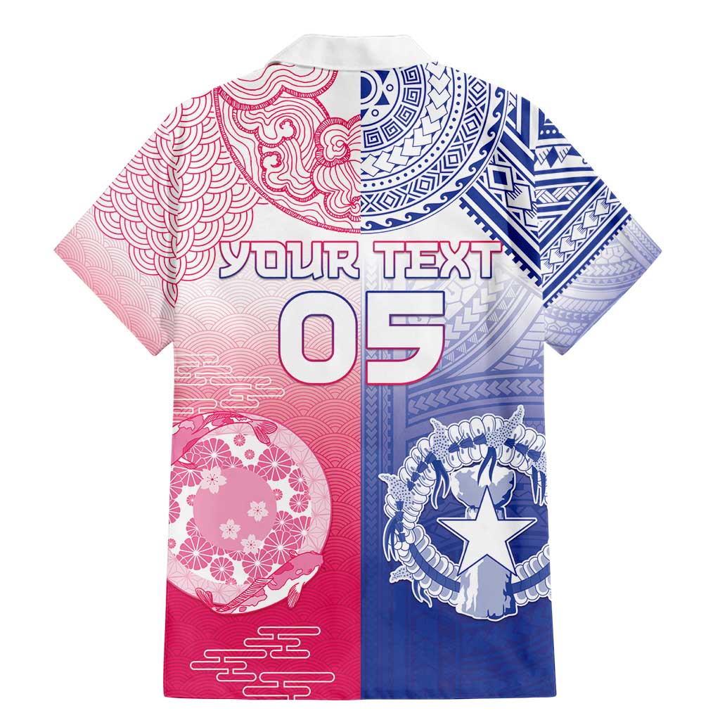 Custom Northern Mariana Islands And Japan Together Family Matching Mermaid Dress and Hawaiian Shirt LT05 - Polynesian Pride