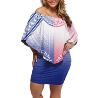 Custom Northern Mariana Islands And Japan Together Family Matching Off Shoulder Short Dress and Hawaiian Shirt LT05 Mom's Dress White - Polynesian Pride