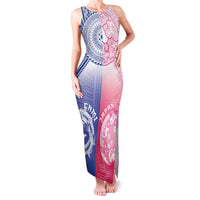 Custom Northern Mariana Islands And Japan Together Family Matching Tank Maxi Dress and Hawaiian Shirt LT05 Mom's Dress White - Polynesian Pride