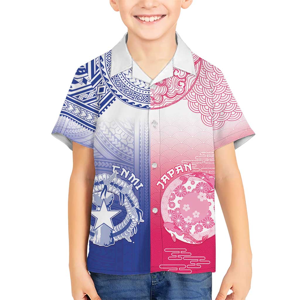 Custom Northern Mariana Islands And Japan Together Hawaiian Shirt
