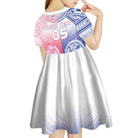 Custom Northern Mariana Islands And Japan Together Kid Short Sleeve Dress LT05 - Polynesian Pride