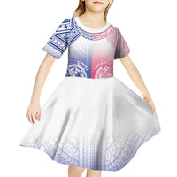 Custom Northern Mariana Islands And Japan Together Kid Short Sleeve Dress LT05 - Polynesian Pride