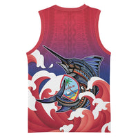 Guam Blue Marlin Fishing Basketball Jersey Polynesian Style
