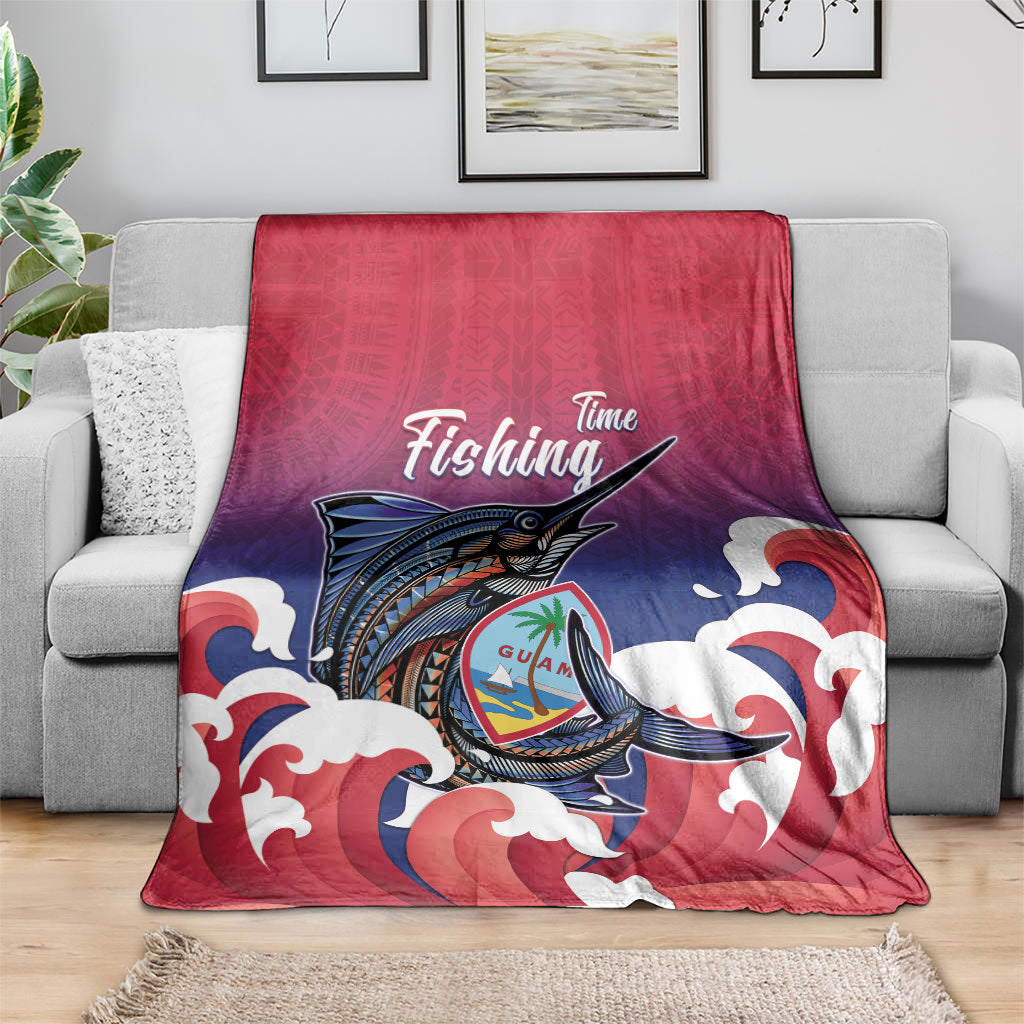 Guam Blue Marlin Fishing Blanket Polynesian Style