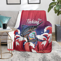 Guam Blue Marlin Fishing Blanket Polynesian Style