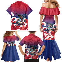Guam Blue Marlin Fishing Family Matching Mermaid Dress and Hawaiian Shirt Polynesian Style LT05 - Polynesian Pride